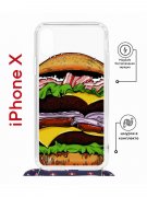 Чехол-накладка Apple iPhone X (598925) Kruche PRINT Бургер