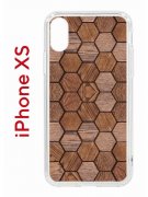 Чехол-накладка Apple iPhone XS (580677) Kruche PRINT Текстура орех