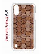 Чехол-накладка Samsung Galaxy A01/A015 (583858) Kruche PRINT Текстура орех