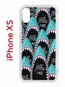 Чехол-накладка Apple iPhone XS (580677) Kruche PRINT Голодные Акулы