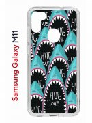 Чехол-накладка Samsung Galaxy M11 (588927) Kruche PRINT Голодные Акулы