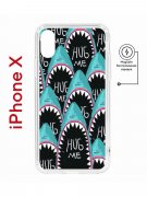 Чехол-накладка Apple iPhone X (598892) Kruche PRINT Голодные Акулы