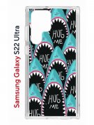 Чехол-накладка Samsung Galaxy S22 Ultra (610632) Kruche PRINT Голодные Акулы