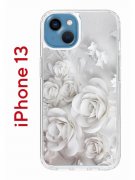 Чехол-накладка iPhone 13 Kruche Print White roses