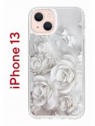 Чехол-накладка iPhone 13 Kruche Print White roses