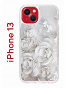 Чехол-накладка iPhone 13 Kruche Print White roses