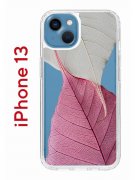 Чехол-накладка iPhone 13 Kruche Print Pink and white