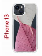 Чехол-накладка iPhone 13 Kruche Print Pink and white