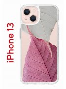 Чехол-накладка iPhone 13 Kruche Print Pink and white