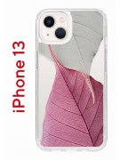 Чехол-накладка iPhone 13 Kruche Print Pink and white