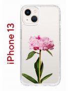 Чехол-накладка iPhone 13 Kruche Print Пион
