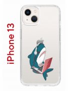 Чехол-накладка iPhone 13 Kruche Print Акула