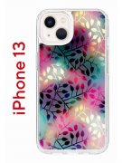 Чехол-накладка iPhone 13 Kruche Print Цветные листья