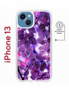 Чехол-накладка iPhone 13 Kruche Magnet Print Purple leaves