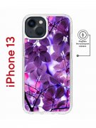 Чехол-накладка iPhone 13 Kruche Magnet Print Purple leaves