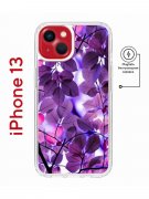 Чехол-накладка iPhone 13 Kruche Magnet Print Purple leaves