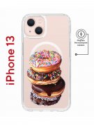 Чехол-накладка iPhone 13 Kruche Magnet Print Donuts