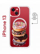 Чехол-накладка iPhone 13 Kruche Magnet Print Donuts