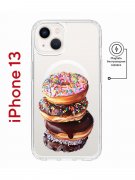 Чехол-накладка iPhone 13 Kruche Magnet Print Donuts