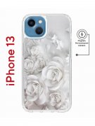 Чехол-накладка iPhone 13 Kruche Magnet Print White roses