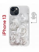 Чехол-накладка iPhone 13 Kruche Magnet Print White roses