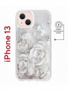 Чехол-накладка iPhone 13 Kruche Magnet Print White roses