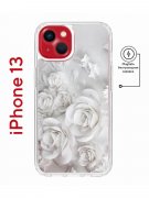 Чехол-накладка iPhone 13 Kruche Magnet Print White roses