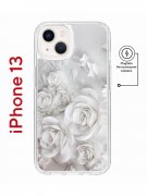 Чехол-накладка iPhone 13 Kruche Magnet Print White roses