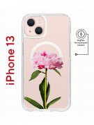 Чехол-накладка iPhone 13 Kruche Magnet Print Пион