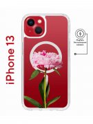 Чехол-накладка iPhone 13 Kruche Magnet Print Пион