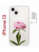 Чехол-накладка iPhone 13 Kruche Magnet Print Пион
