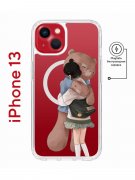 Чехол-накладка Apple iPhone 13 (610627) Kruche PRINT Девочка с мишкой