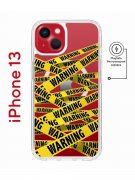 Чехол-накладка iPhone 13 Kruche Magnet Print Warning