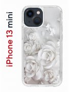 Чехол-накладка iPhone 13 mini Kruche Print White roses