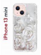 Чехол-накладка iPhone 13 mini Kruche Print White roses