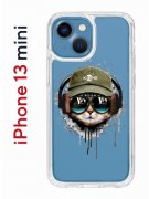 Чехол-накладка Apple iPhone 13 mini (606541) Kruche PRINT Кот в наушниках