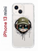 Чехол-накладка Apple iPhone 13 mini (606541) Kruche PRINT Кот в наушниках