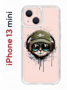 Чехол-накладка Apple iPhone 13 mini (606541) Kruche PRINT Кот в наушниках