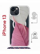 Чехол-накладка iPhone 13 Kruche Magrope Print Pink and white