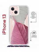 Чехол-накладка iPhone 13 Kruche Magrope Print Pink and white