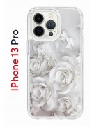 Чехол-накладка iPhone 13 Pro Kruche Print White roses