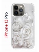 Чехол-накладка iPhone 13 Pro Kruche Print White roses