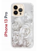 Чехол-накладка iPhone 13 Pro Kruche Print White roses