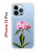 Чехол-накладка iPhone 13 Pro Kruche Print Пион