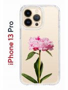 Чехол-накладка iPhone 13 Pro Kruche Print Пион