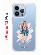 Чехол-накладка Apple iPhone 13 Pro (606543) Kruche PRINT Fashion Girl