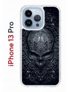 Чехол-накладка iPhone 13 Pro Kruche Print Череп техно