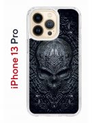 Чехол-накладка iPhone 13 Pro Kruche Print Череп техно