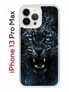 Чехол-накладка iPhone 13 Pro Max Kruche Print Дикий леопард