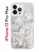 Чехол-накладка iPhone 13 Pro Max Kruche Print White roses